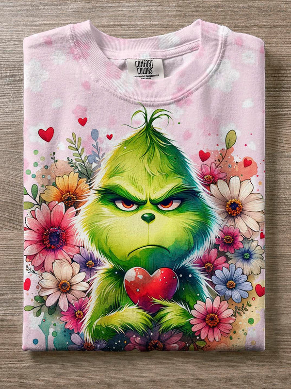 Happy Valentine's Day Love Heart Floral Spring Mood Print T-shirt
