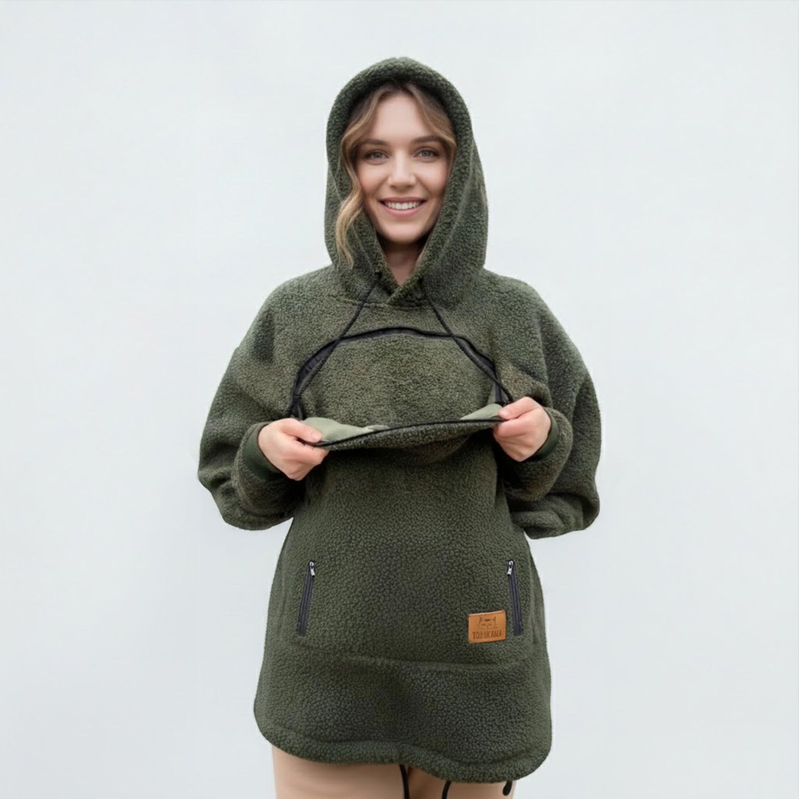 Pet Care Hoodie Long Sleeve Warm Fall Winter Pullover Sweatshirt with Dog Pouch for Outdoor Dog Walking generous