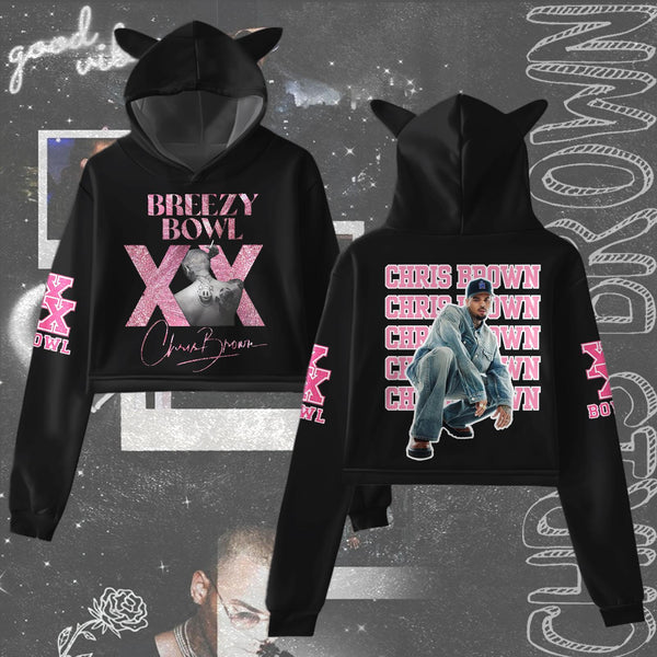 Chris Brown Breezy Bowl XX Tour Fur Rabbit Long Sleeve Hoodie
