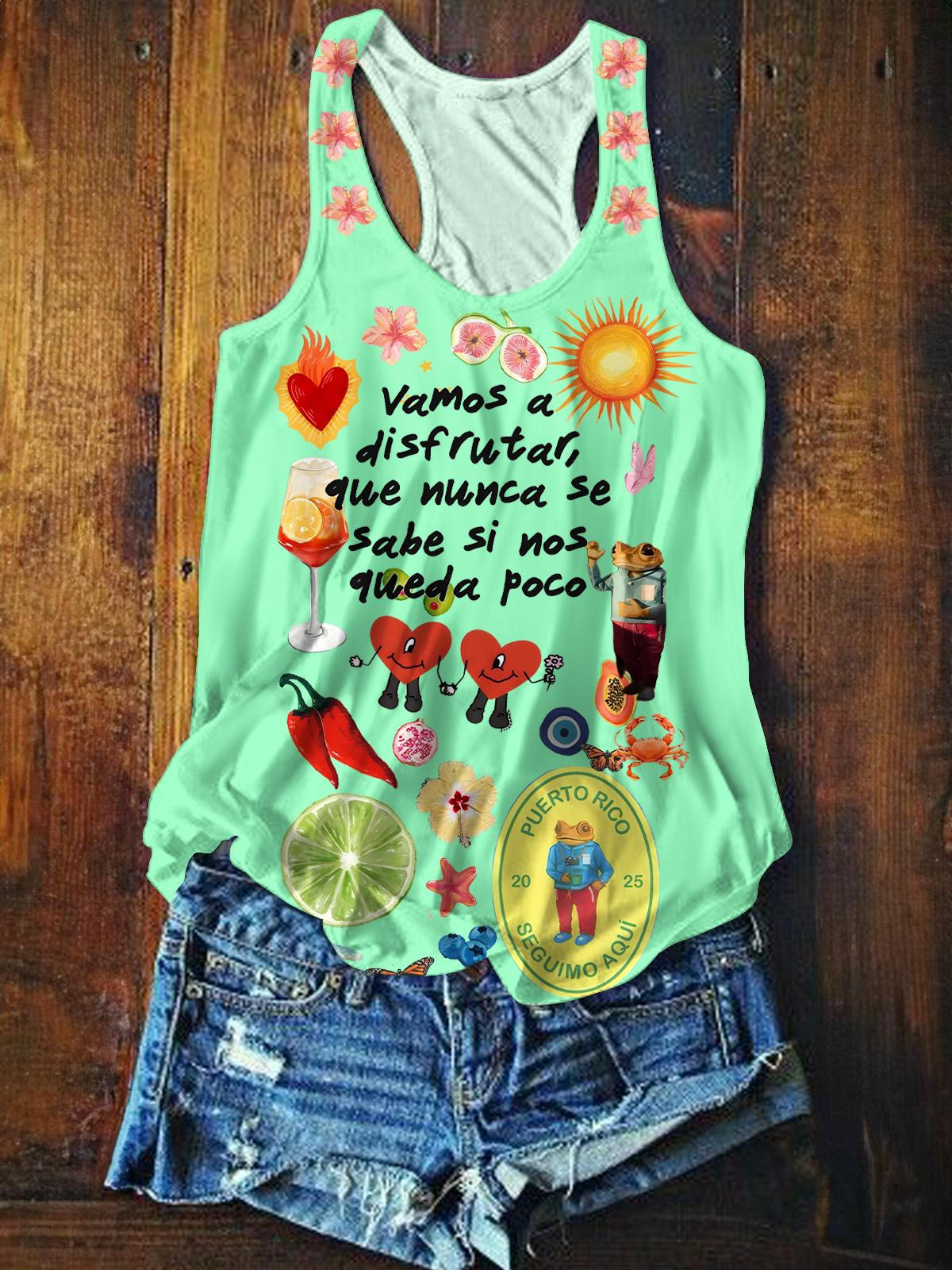 Puerto Rican Singer Album Printed Casual Tank Top