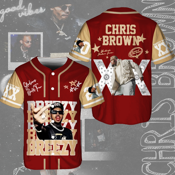Chris Brown Breezy Bowl XX Tour 2025 Baseball Jersey