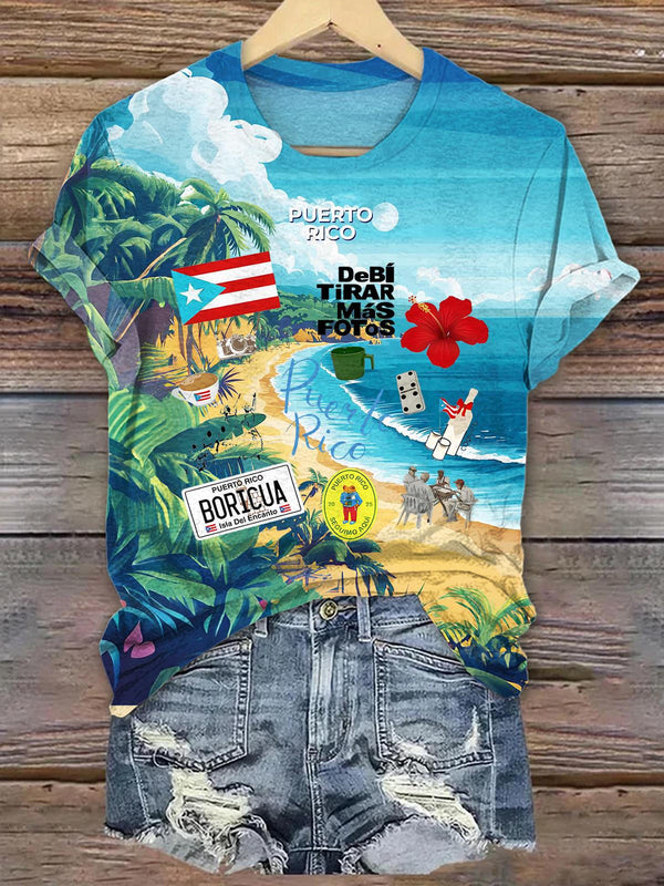 Bad Bunny Print Crew Neck T-shirt