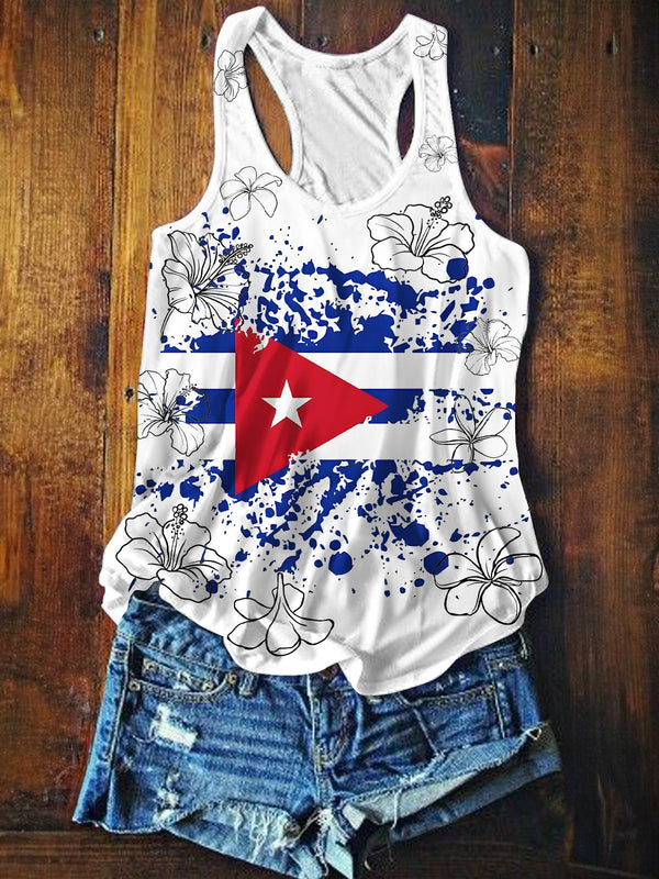Puerto Rico Printed Casual Tank Top
