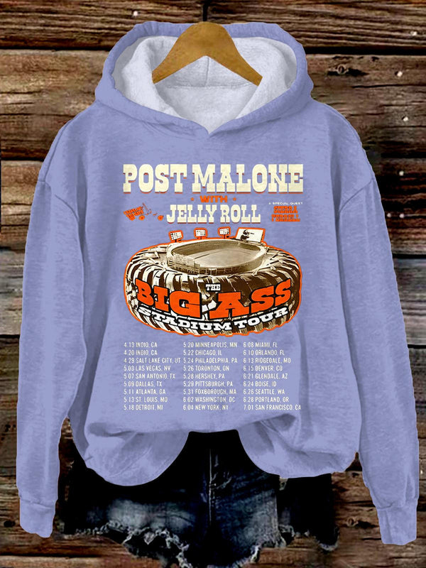 Malone And Jelly Concert Long Sleeve Printed Hoodie
