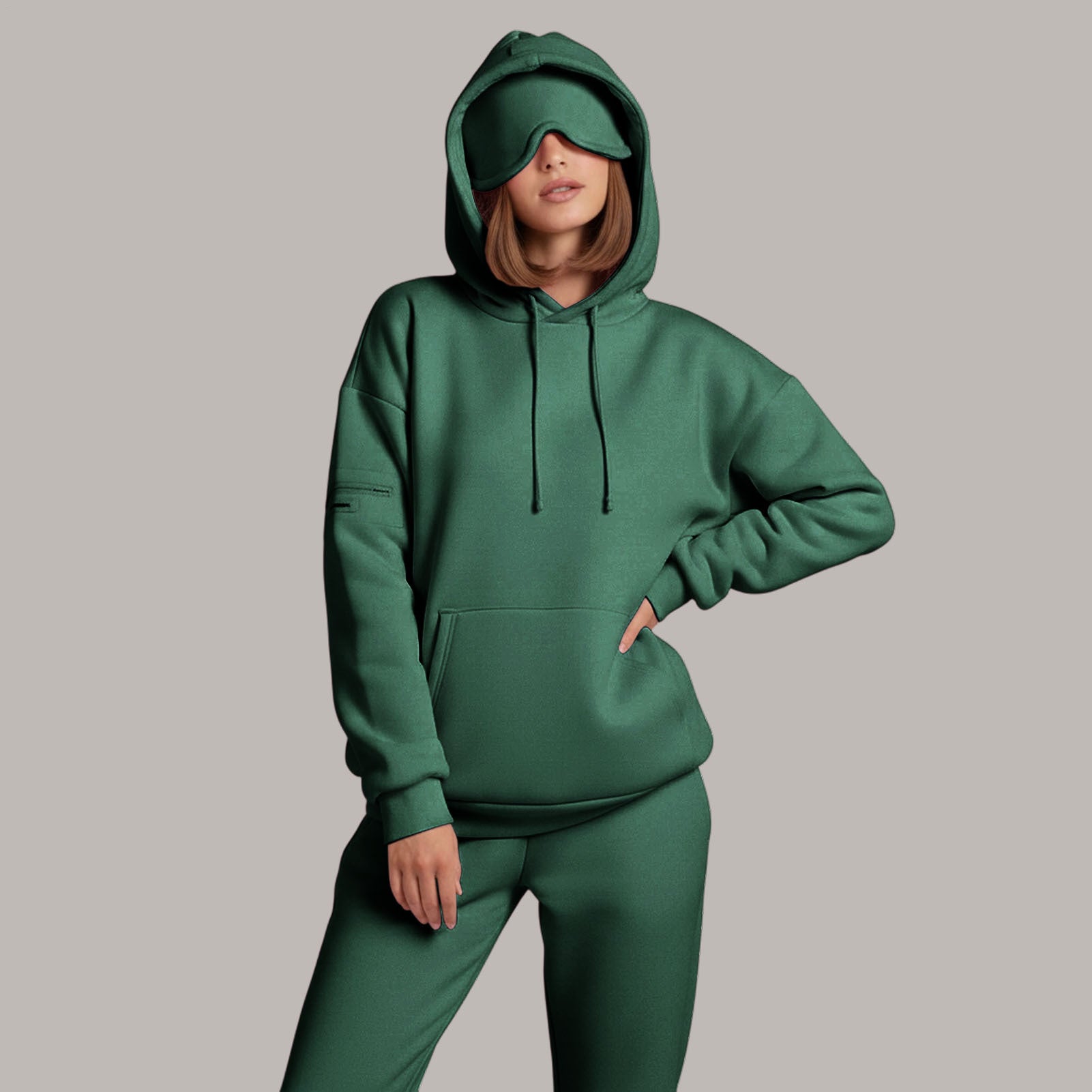 Airplane Mode Travel Hoodie Men Women Comfort Hoodies with Eyeshade Pullover Tops Clothes with Hidden Pockets charming