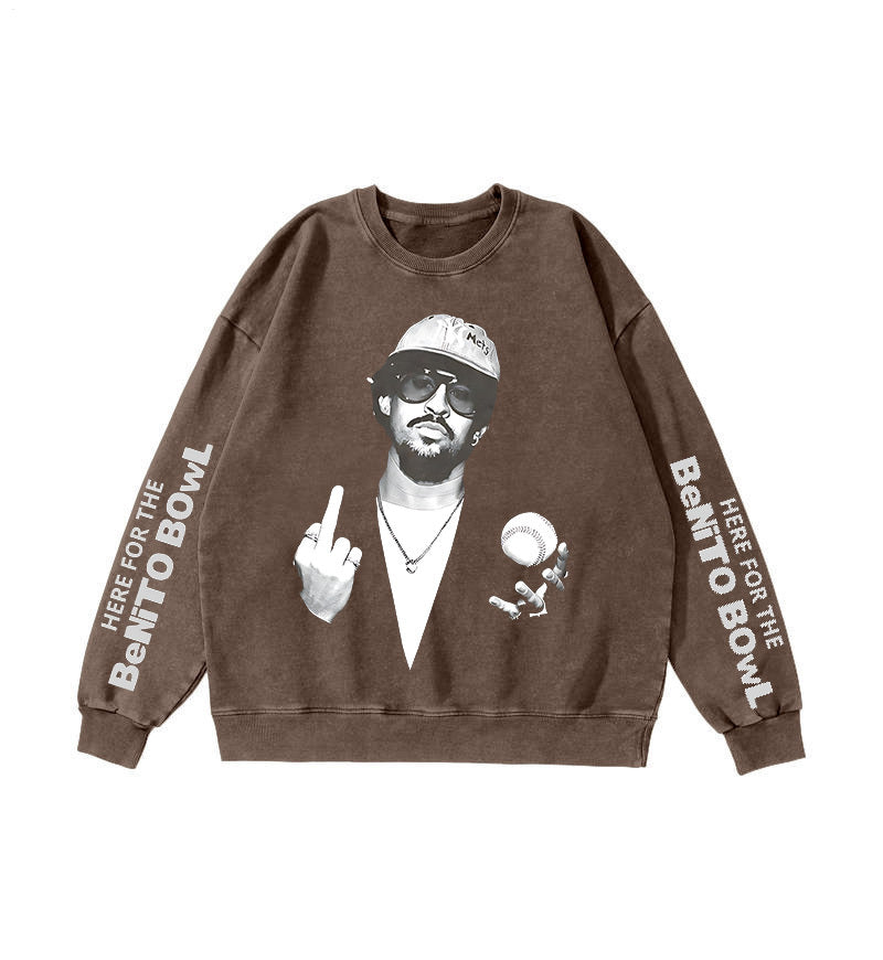 Benito Bowl Round Neck Washed Sweatshirt