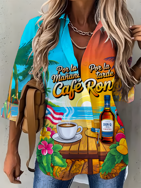 Women's Puerto Rico Printed Casual Shirt