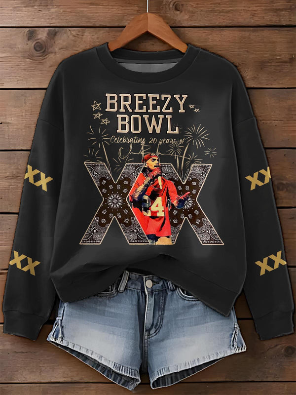 Breezy Bowl XX Tour 2025 Printed Long Sleeve Casual Top