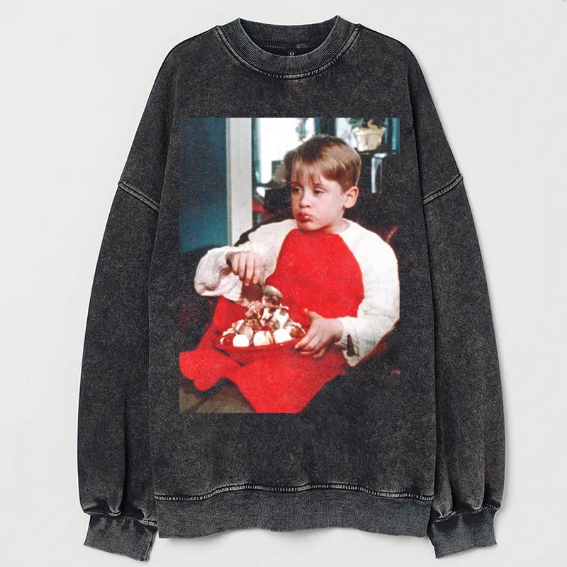 Retro Christmas Movies Graphic Vintage Sweatshirt