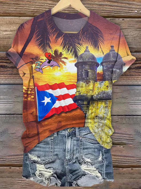 BadBunny Puerto Rico Crew Neck T-shirt