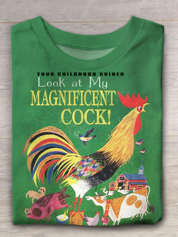 Look At My Magnificent Cook Animal Gathering Vintage Print T-shirt