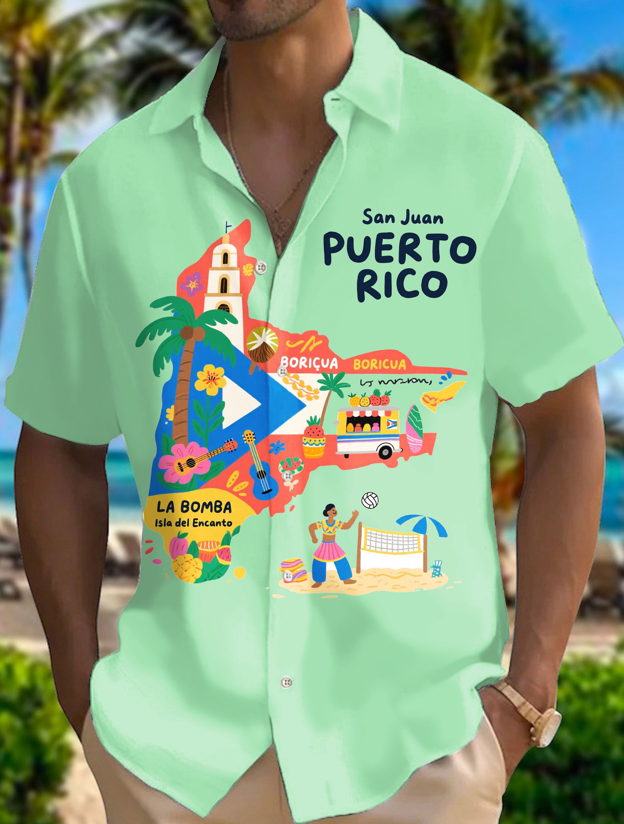 Puerto Rico Men's Short Sleeve Shirts