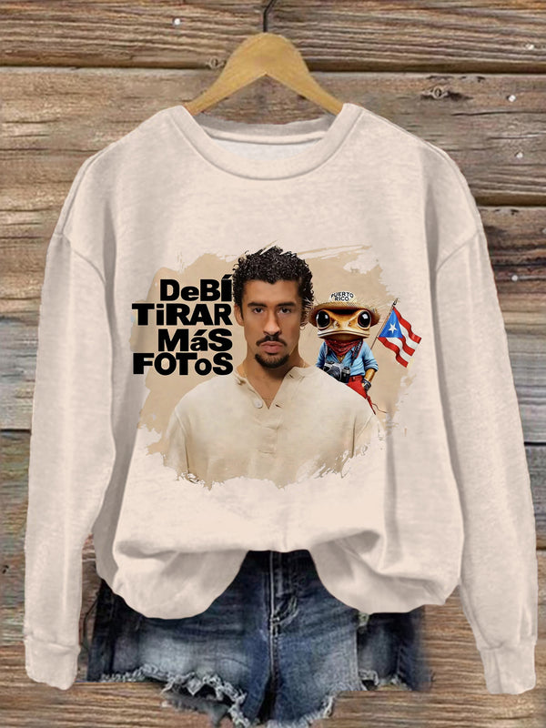 DTMF Bad bunny Consapo Printed Long Sleeve Casual Top