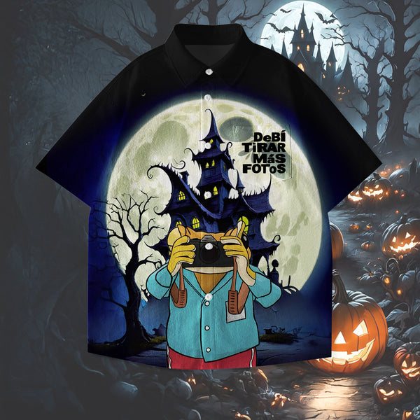 Puerto Rico Halloween Men's Pocket Short Sleeve Shirts