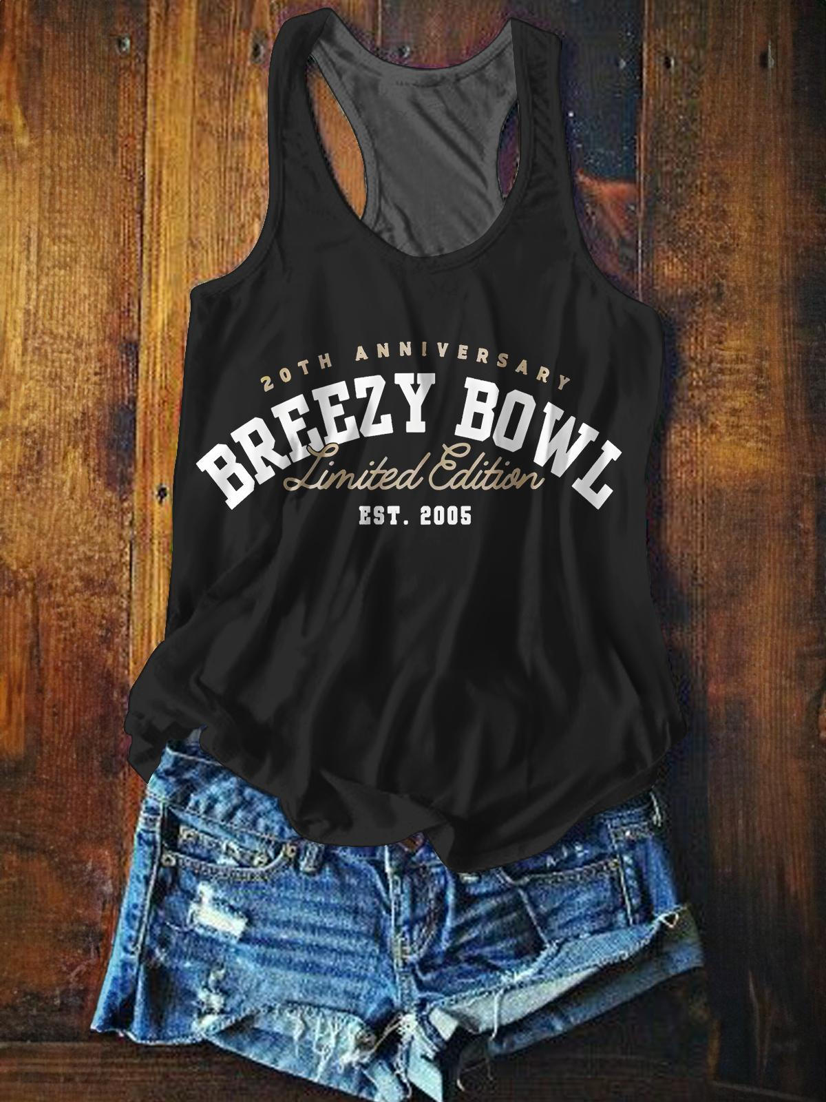 Breezy Bowl XX Tour Printed Casual Tank Top（Best Seller）
