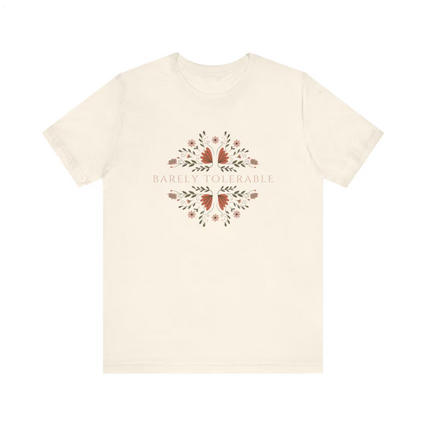 Pride and Prejudice Flower Print Crew Neck T-shirt
