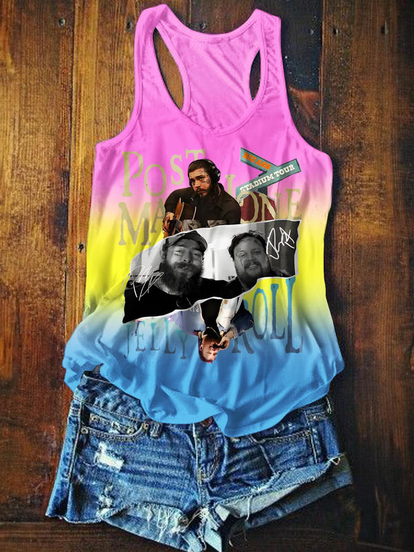 Malone And Jelly Printed Casual Tank Top