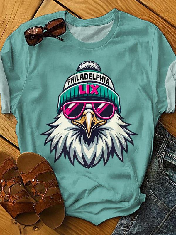 Philadelphia Vintage Eagles Football Crew Neck T-shirt