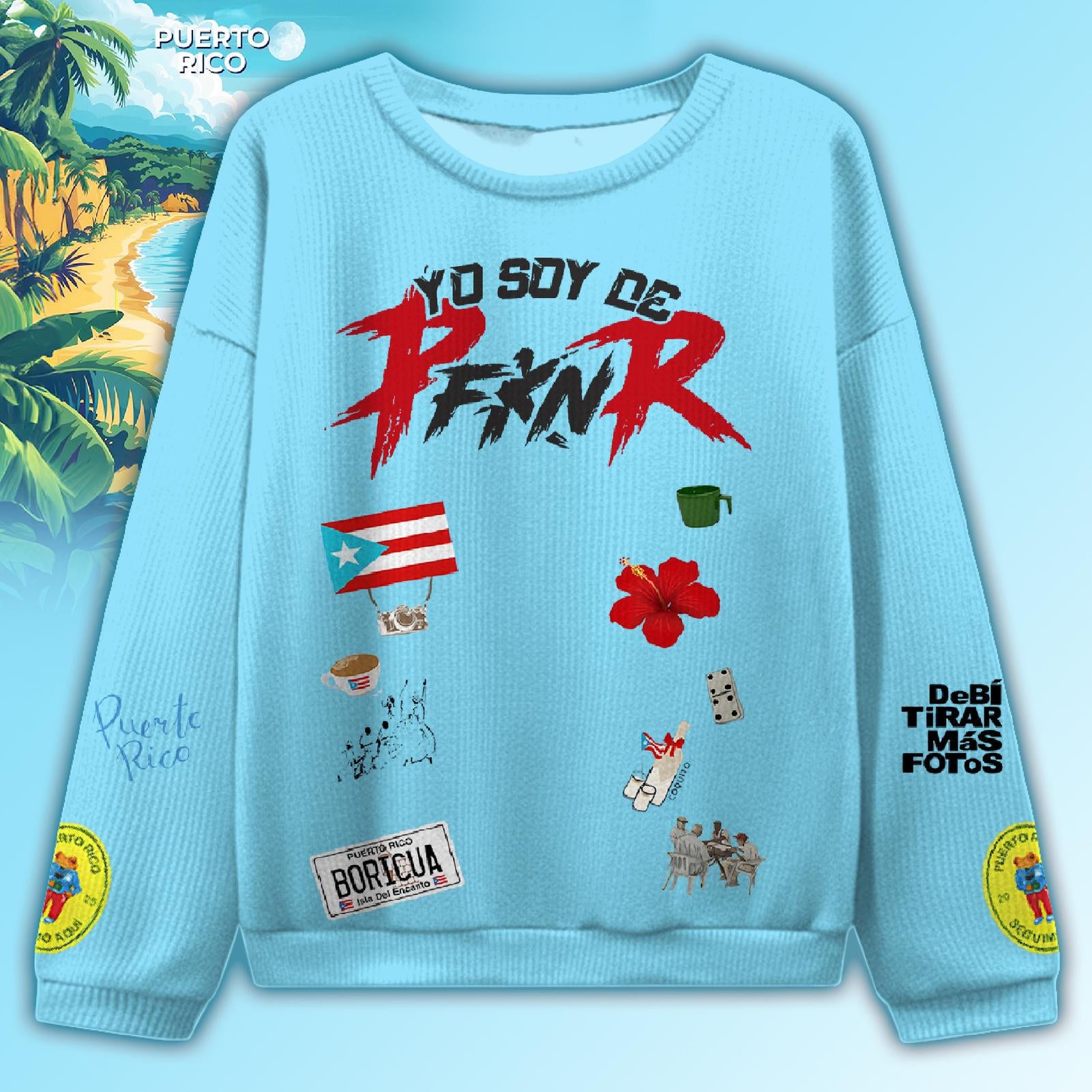 Puerto Rico Classic Women's Round Neck Ugly Sweater