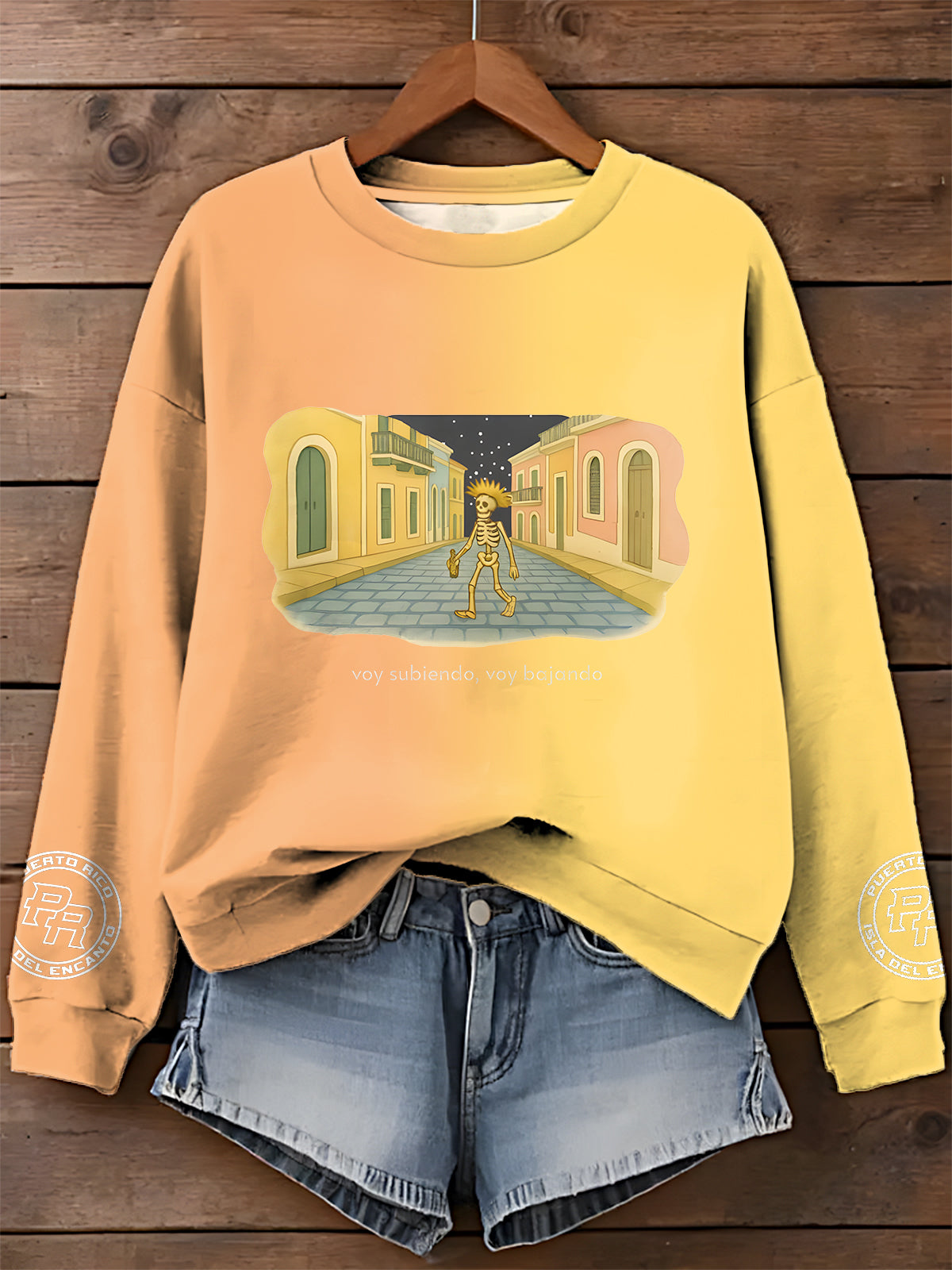 Puerto Rico Halloween Printed Long Sleeve Casual Top