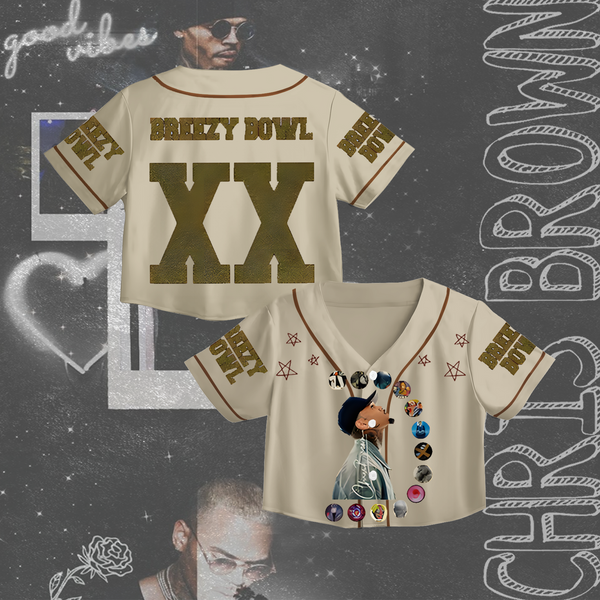 Chris Brown Breezy Bowl XX Cropped Cardigan Baseball Jacket