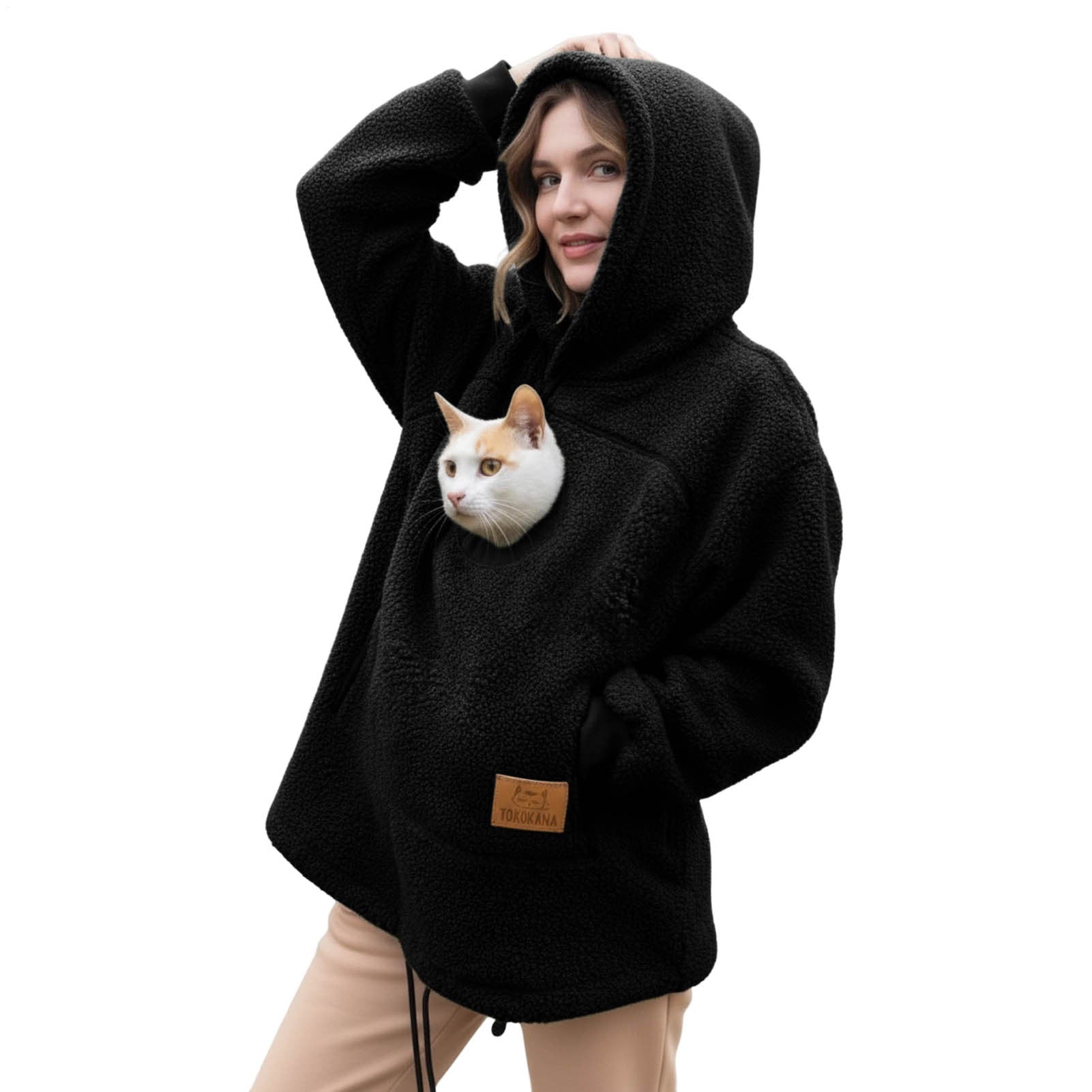 Pet Care Hoodie Long Sleeve Warm Fall Winter Pullover Sweatshirt with Dog Pouch for Outdoor Dog Walking generous
