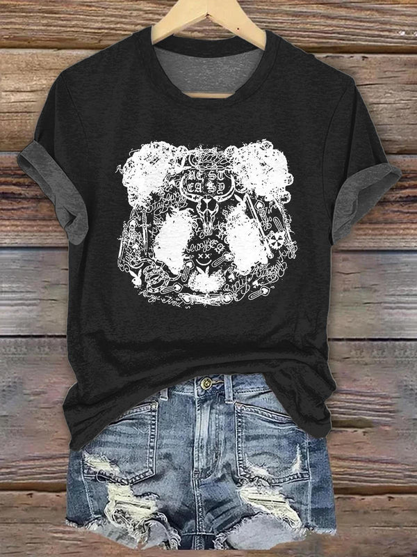 Jelly Roll Posty Panda Print Crew Neck T-shirt