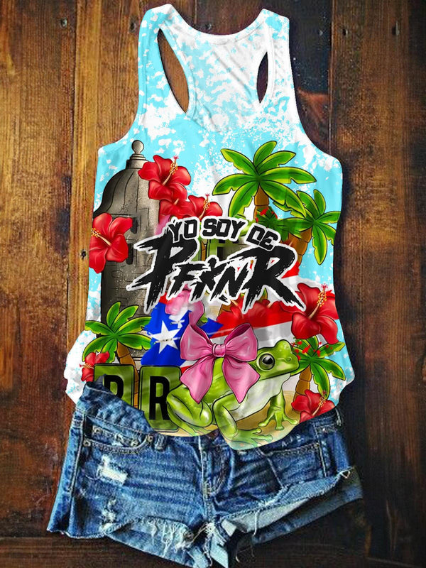 Puerto Rican Printed Casual Tank Top