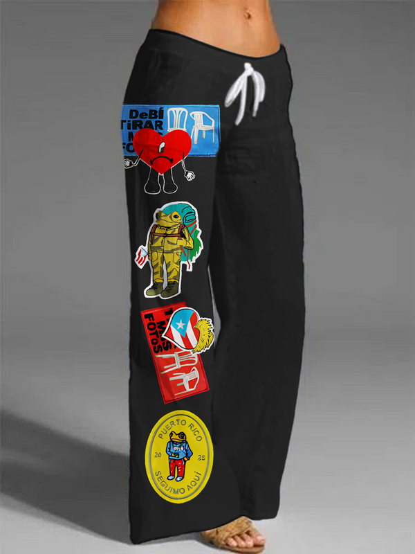 Women's Puerto Rico Printed Casual Pants