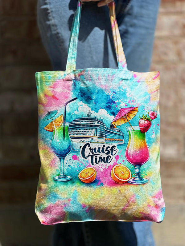 Bolso de lona con cremallera y diseño tie-dye para el hombro Cruise Time 