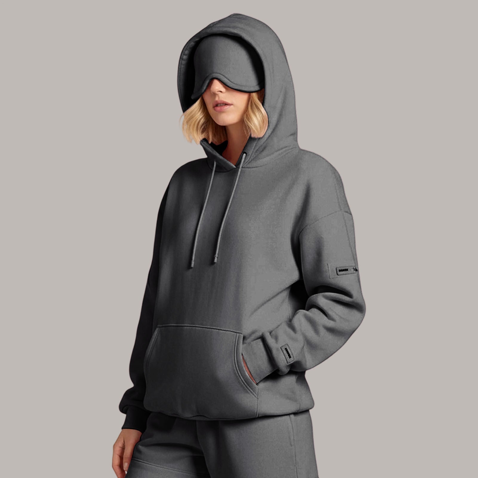 Airplane Mode Travel Hoodie Men Women Comfort Hoodies with Eyeshade Pullover Tops Clothes with Hidden Pockets charming