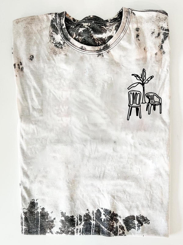 Bad Bunny Coconut Tree Print Crew Neck T-shirt