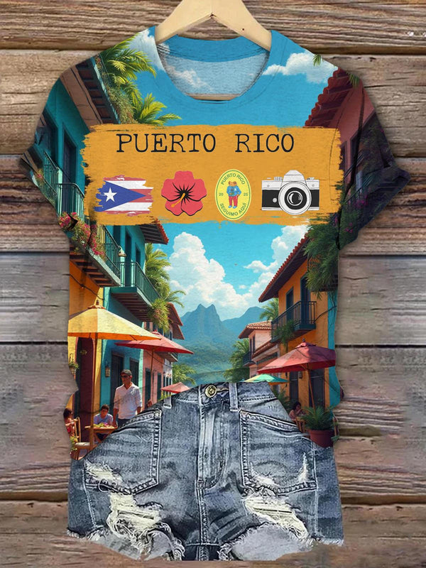 Puerto Rico Vibes Crew Neck T-shirt