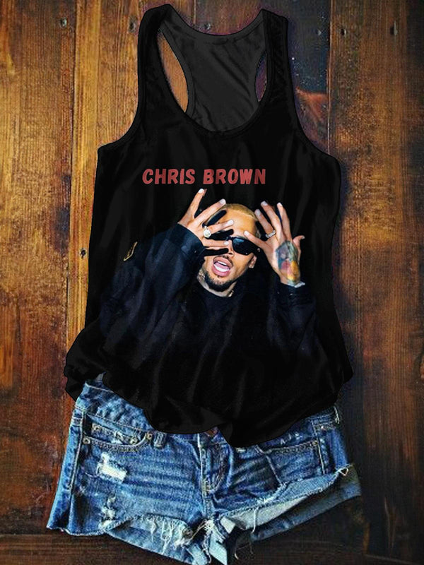 Chris Brown Breezy Bowl Printed Casual Tank Top