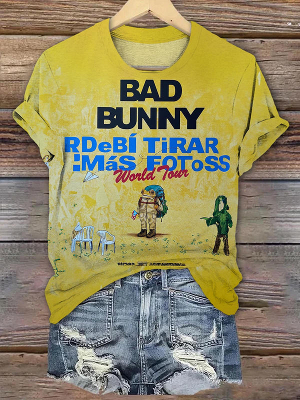 Bad Bunny Debi Tirar Mas Photos Crew Neck T-shirt