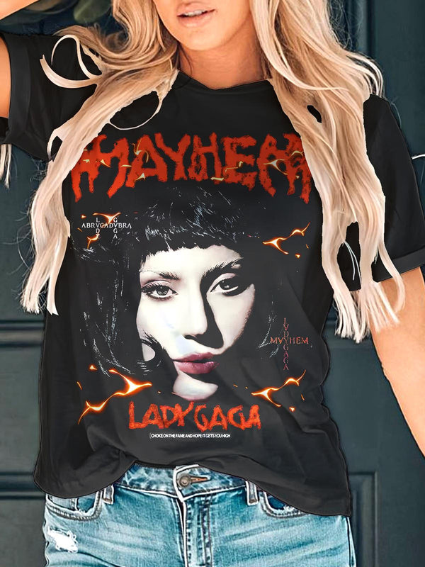 Lady Gaga Crew Neck T-shirt