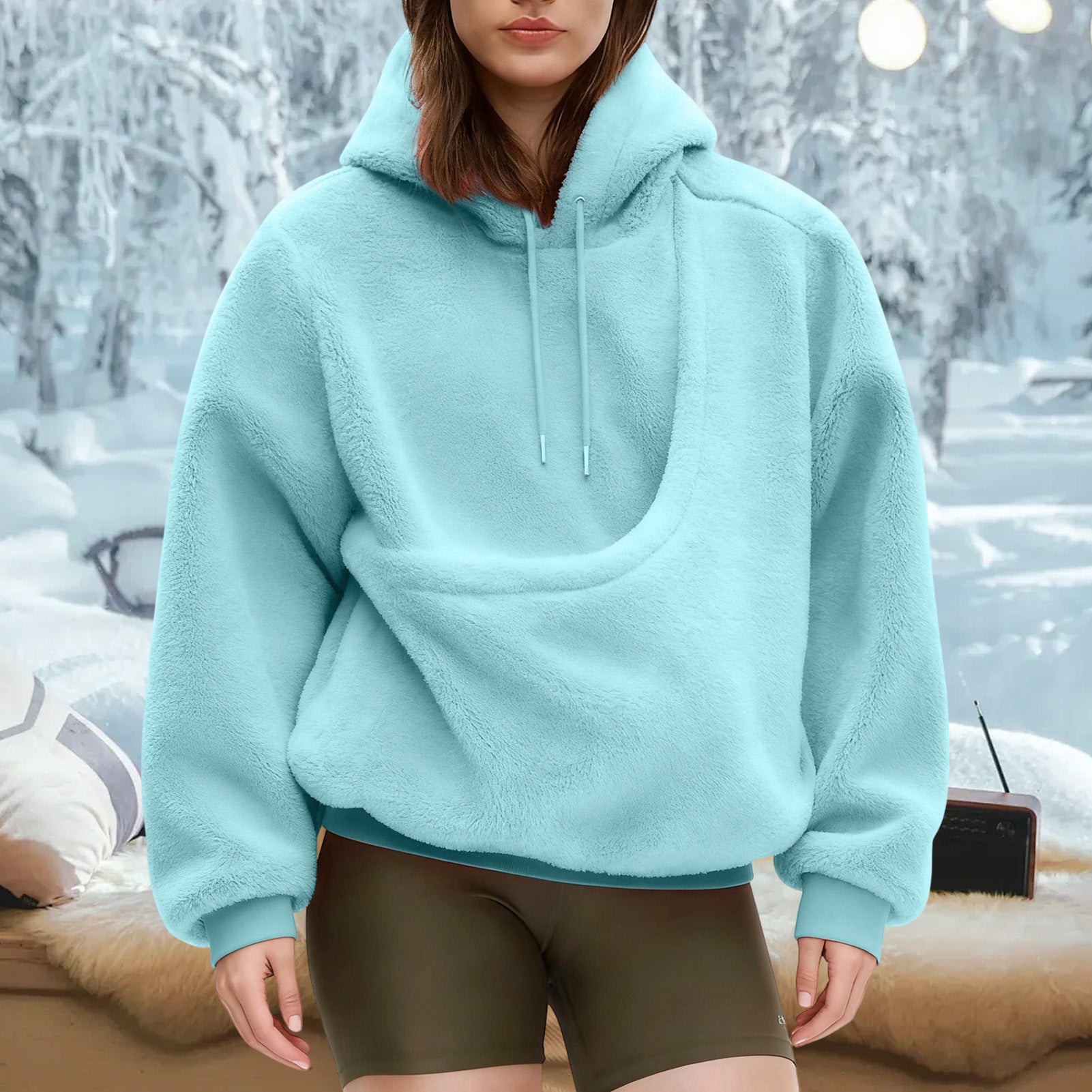 Pet Carrier Hoodie Fuzzy Solid Color Puppy Kitten Cat Holder Carriers Hoodies with Pocket for Home Sofa positive