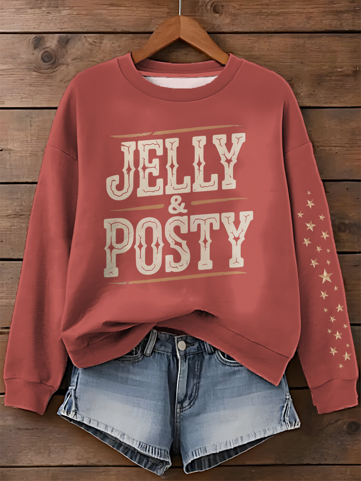 Post Malone And Jelly Role Printed Long Sleeve Casual Top