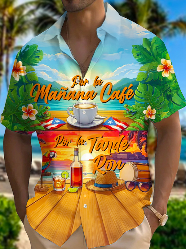 Men's Puerto Rican Coffee Short Sleeve Shirts