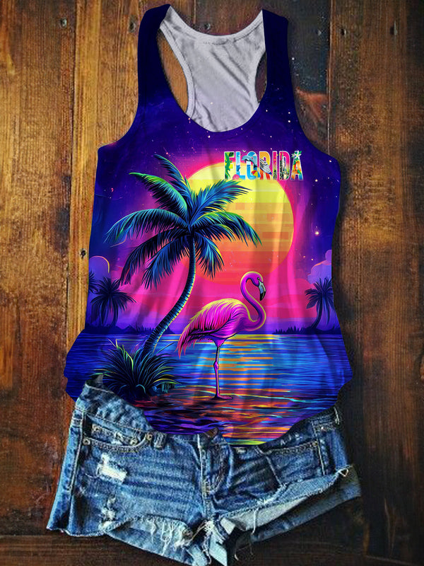 Florida Printed Casual Tank Top