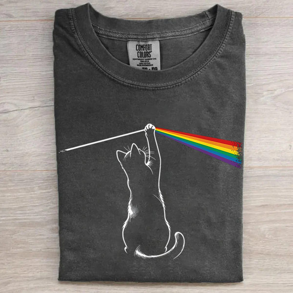 Unisex Funny Cat Rock Music Cotton Crew Neck T-shirt