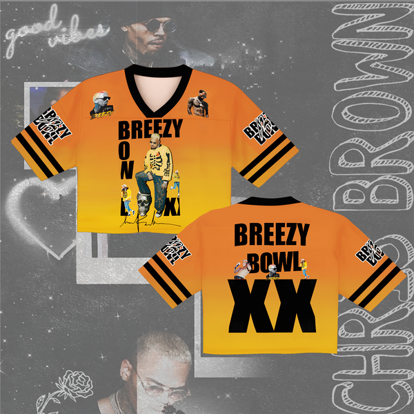 Breezy Bowl XX Concert Tour 2025 V-neck Cropped Jersey T-shirt