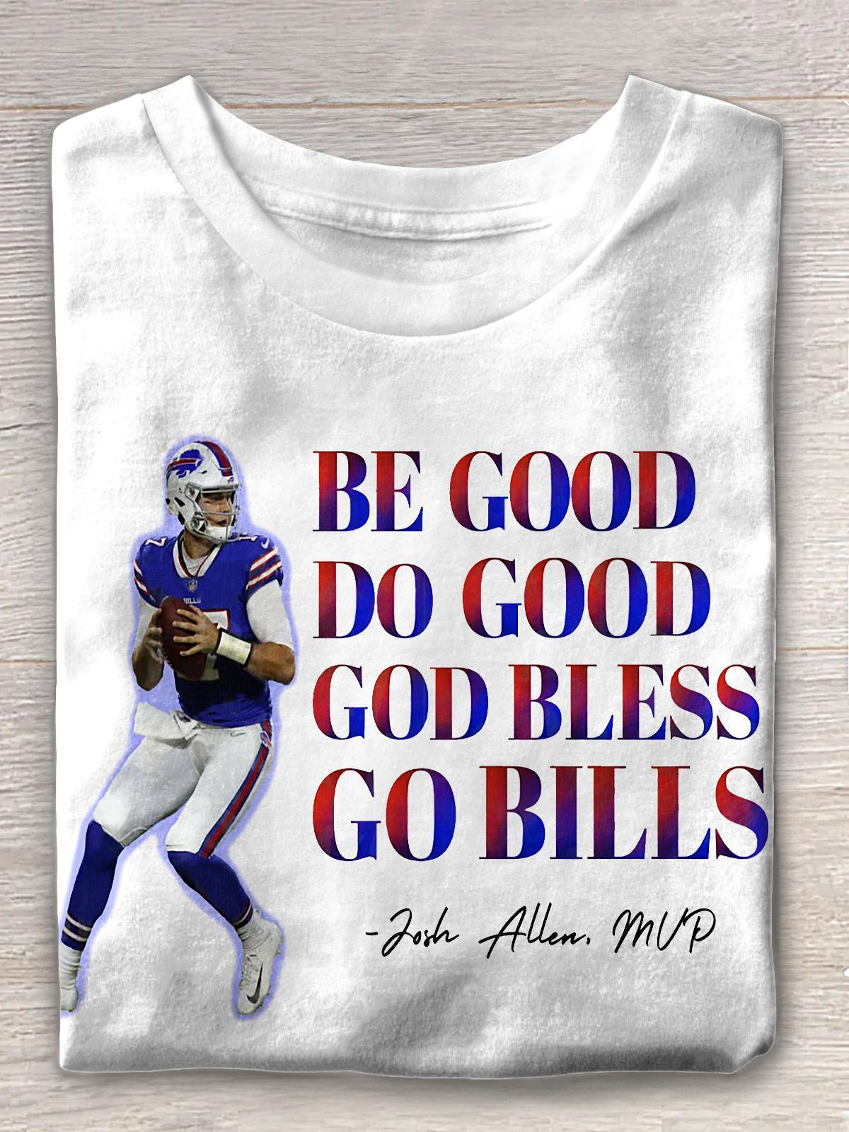 Do Good Do Good God Bless Bills Crew Neck T-shirt