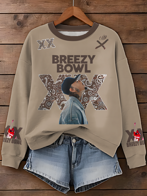 Chris Brown Stadium World TourPrinted Long Sleeve Casual Top