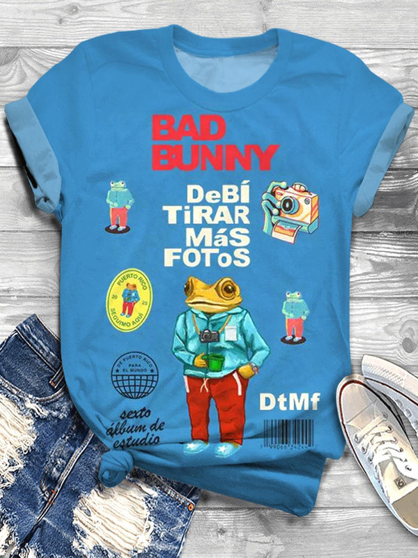 Bad Bunny Dtmf Printed Crew Neck T-shirt