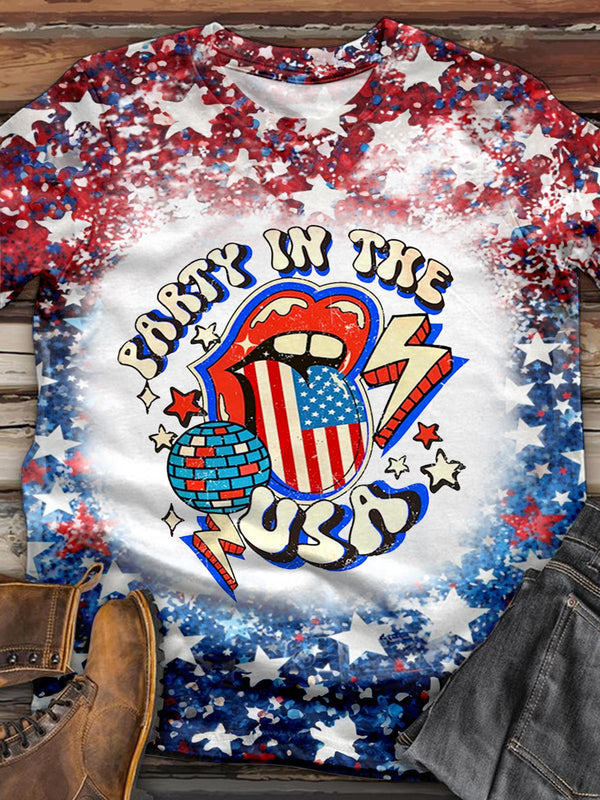 Party In The USA Tie Dye Crew Neck T-shirt