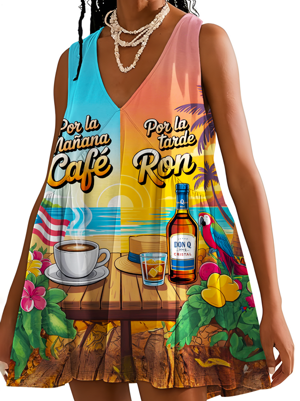 Puerto Rico V-neck Sleeveless Dress