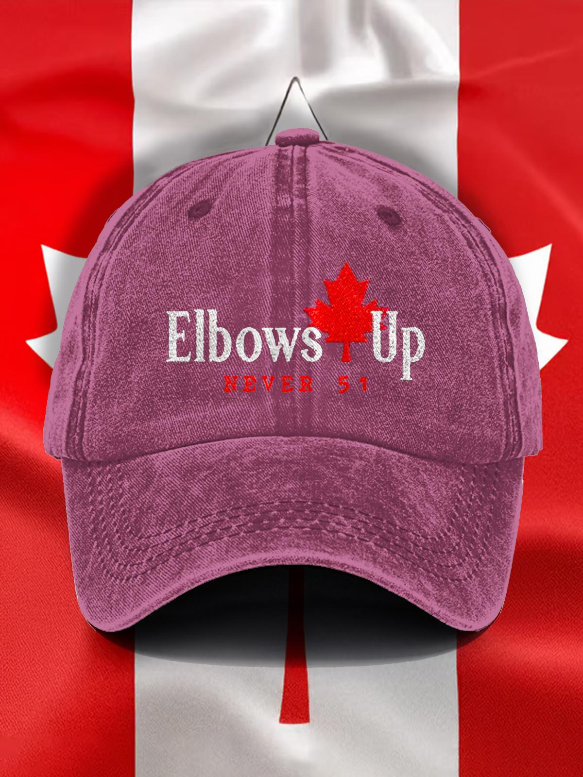 Elbows Up Never 51 Printed Baseball Cap