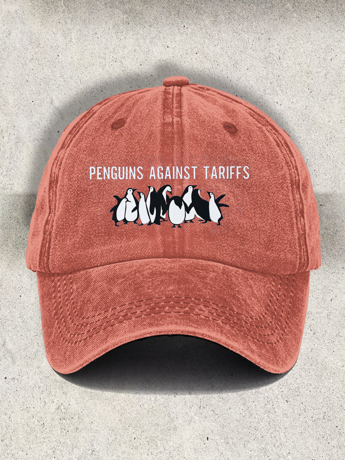 Gorra de béisbol con estampado sutil de pingüinos FDT