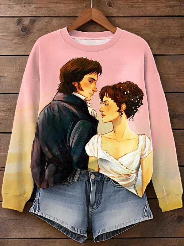 Pride And Prejudice Printed Long Sleeve Casual Top